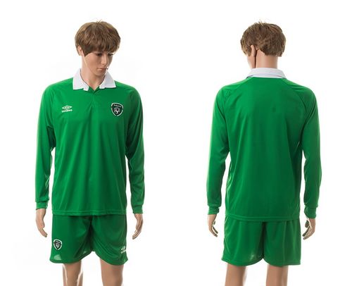 Ireland Blank Green Home Long Sleeves Soccer Country Jersey